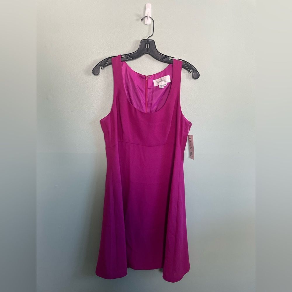 VTG NWT Nicole Miller Magenta Pink Sleeveless Crepe A-line Dress Sz 12